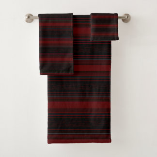 Stripes Red Black Bathroom-handdoekset Bad Handdoek