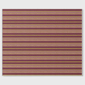Stripes Red Gold Wrapping Paper Cadeaupapier (Vlak)