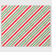 Stripes Red Green White Stripes Cadeaupapier (Vlak)