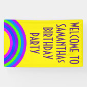 Stripes Round Lijst, gekleurd 03 + uw idee Spandoek (Horizontaal)