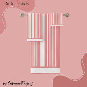 Stripes Roze Blush & White Bath Towel Set Bad Handdoek