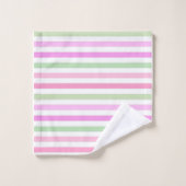 Stripes, roze, groen bad handdoek (Wasdoekje)
