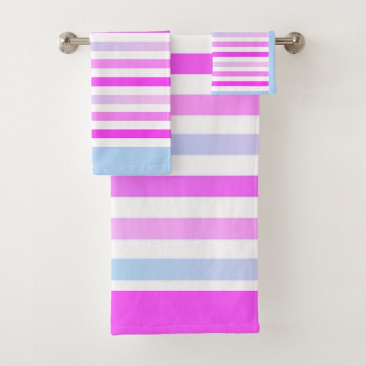 Stripes, roze, groen bad handdoek (Insitu)