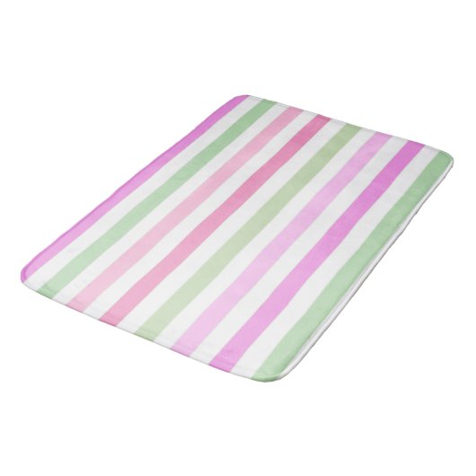Stripes, roze, groen badmat (Gekanteld)