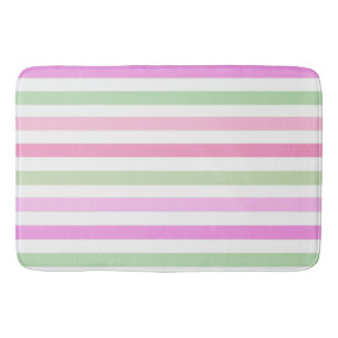 Stripes, roze, groen badmat