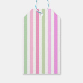 Stripes, roze, groen cadeaulabel (Achterkant)