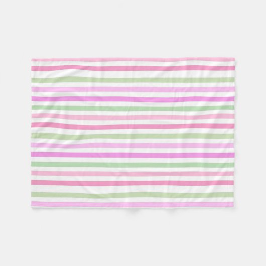 Stripes, roze, groen fleece deken (Voorkant (Horizontaal))