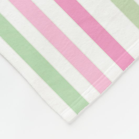 Stripes, roze, groen fleece deken (Hoek)