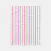 Stripes, roze, groen fleece deken (Voorkant)