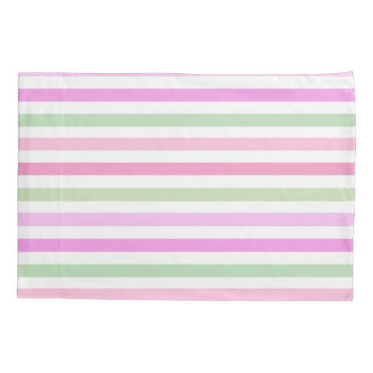 Stripes, roze, groen kussensloop (Achterkant)