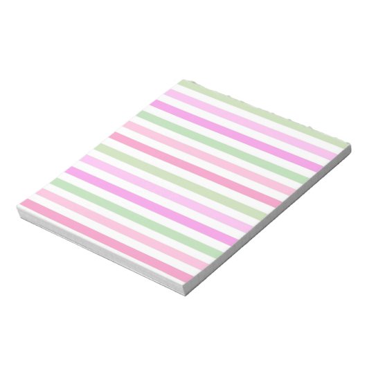 Stripes, roze, groen notitieblok (Linkerzijde)