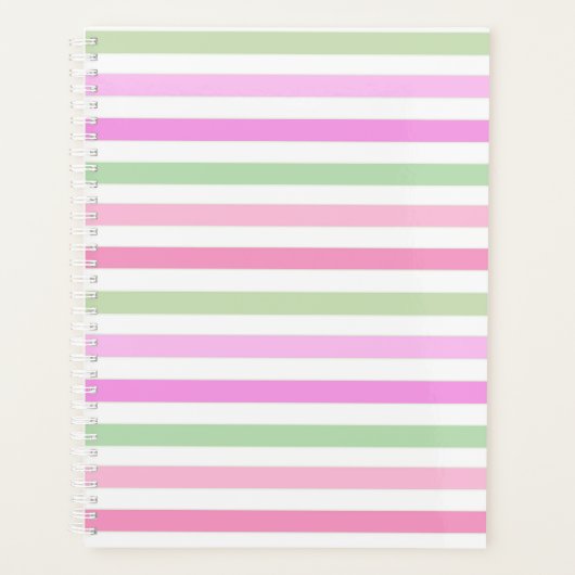 Stripes, roze, groen planner (Voorkant)