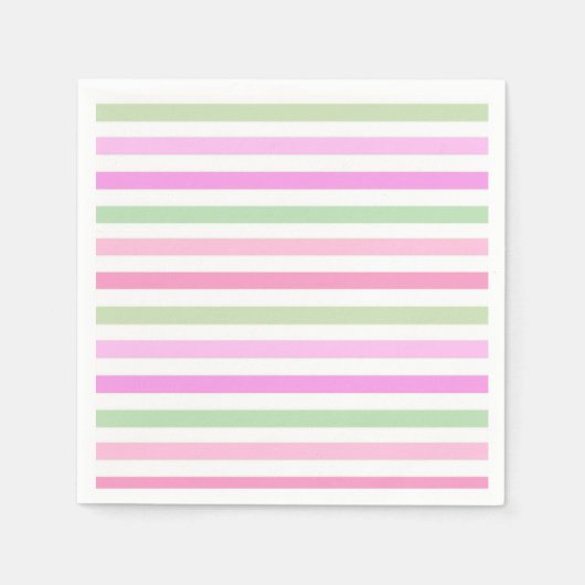 Stripes, roze, groen servet (Voorkant)