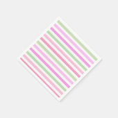 Stripes, roze, groen servet (Hoek)