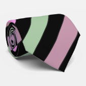 Stripes, roze, groen stropdas (Opgerold)