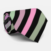 Stripes, roze, groen stropdas (Opgerold)