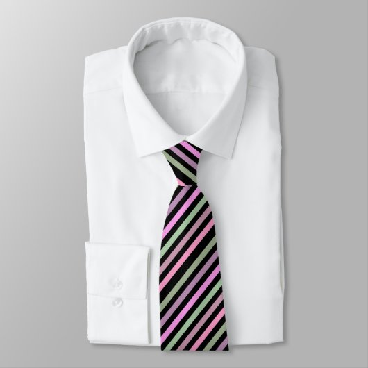 Stripes, roze, groen stropdas (Gebonden)