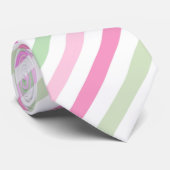 Stripes, roze, groen stropdas (Opgerold)