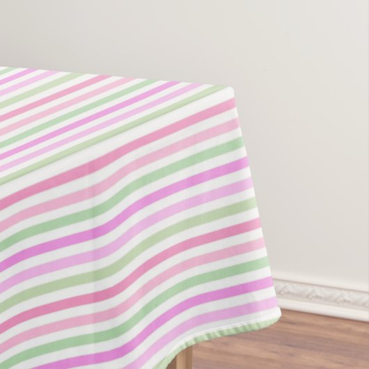 Stripes, roze, groen tafelkleed (Voorbeeld)