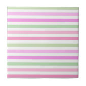 Stripes, roze, groen tegeltje (Voorkant)