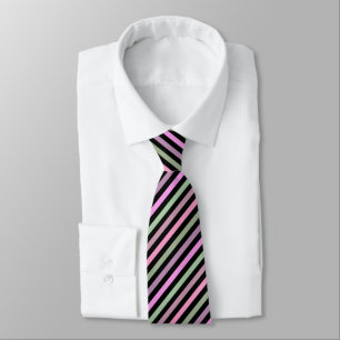 Stripes, roze, groene stropdas