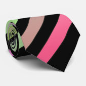 Stripes, roze, groene stropdas (Opgerold)