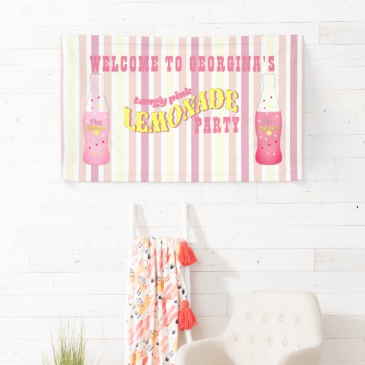 Stripes, roze limonade van afgelopen dag spandoek (Insitu)