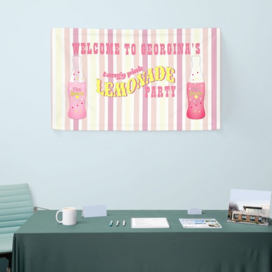 Stripes, roze limonade van afgelopen dag spandoek (Beurs)