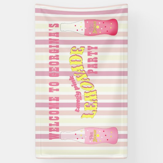 Stripes, roze limonade van afgelopen dag spandoek (Verticaal)