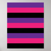 Stripes Roze Paars Zwart  Poster (Voorkant)