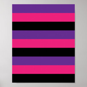 Stripes Roze Paars Zwart  Poster