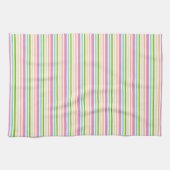Stripes roze rode, blauwe groene kleuren rendy theedoek (Horizontaal)