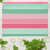 Stripes roze rode blauwe groene kleuren Trendy Ele Theedoek (Gevouwen)