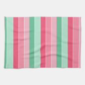 Stripes roze rode blauwe groene kleuren Trendy Ele Theedoek (Horizontaal)