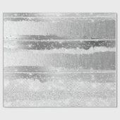STRIPES SILVER GRAY GLITTER WEDDING BRIDAL Strokes Cadeaupapier (Vlak)