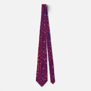 Stripes, Stippen patroon Blauw en rood Stropdas