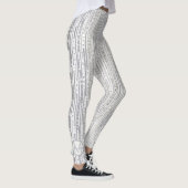 Stripes Stippen Silver White Optionele monogram Gl Leggings (Rechts)