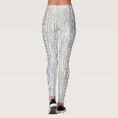 Stripes Stippen Silver White Optionele monogram Gl Leggings (Achterkant)