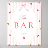 Stripes & Strawberries BAR Tafelkaart Poster (Voorkant)