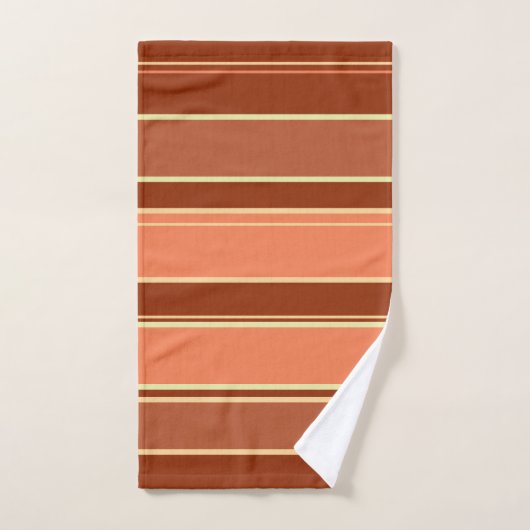 Stripes Tan en Rust Bad Handdoek (Handdoek)