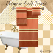 Stripes Tan en Rust Bad Handdoek