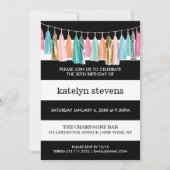 Stripes Tassel Garland Birthday Party Invitation Kaart (Voorkant)