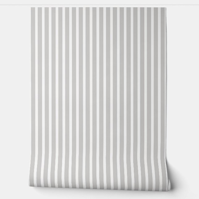 Stripes Taupe and White Behang (Afrollen)