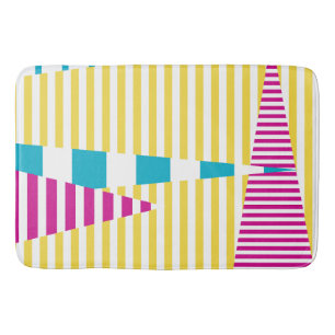 Stripes — Turquoise, Geel en Roze Badmat