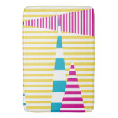 Stripes — Turquoise, Geel en Roze Badmat (Voorkant Verticaal)