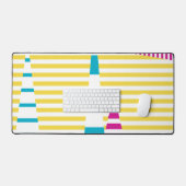 Stripes — Turquoise, Geel en Roze Bureaumat (Keyboard & Muis)