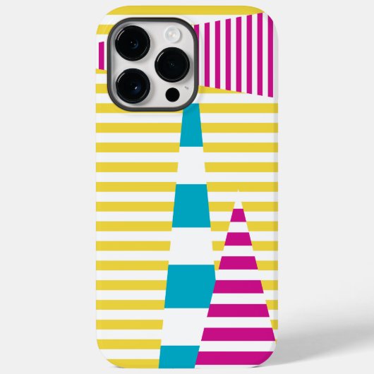 Stripes — Turquoise, Geel en Roze Case-Mate iPhone Case (Achterkant)