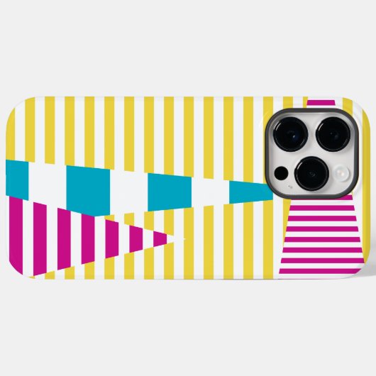 Stripes — Turquoise, Geel en Roze Case-Mate iPhone Case (Achterkant (horizontaal))