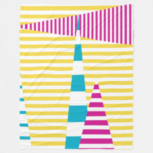 Stripes — Turquoise, Geel en Roze Fleece Deken