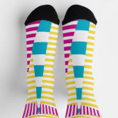Stripes — Turquoise, Geel en Roze Sokken (Top)